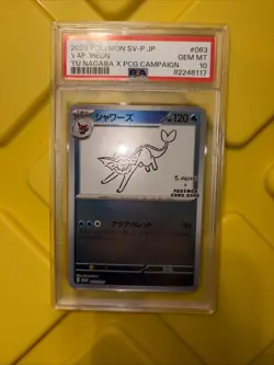 Vaporeon 063/SV-P Yu Nagaba X Pokemon Card Game Promotional Holo PSA 10 - Image 1