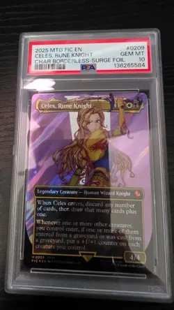 2025 MTG FINAL FANTASY COMMANDER SURGE FOIL #0209 CELES, RUNE KNIGHT PSA 10 - Image 1