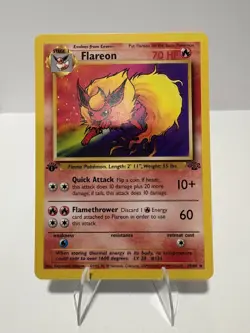 Pokemon FLAREON 19/64 1st Edition Jungle Non-Holo Rare Pokemon TCG WOTC - Image 1
