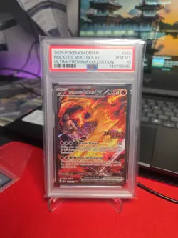 2025 Pokemon Destined Rivals EN Rocket’s Moltres Stamped UPC #229 PSA 10 Graded - Image 2
