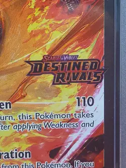 2025 Pokemon Destined Rivals EN Rocket’s Moltres Stamped UPC #229 PSA 10 Graded - Image 4