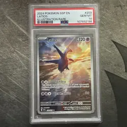 Pokemon Latios 203/191 Sv08: Surging Sparks Illustration Rare Holo PSA 10 - Image 1