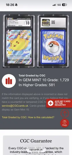 FLYING PIKACHU VMAX POKEMON 2021 CELEBRATIONS 007/025 HOLO GEM MINT 10 CGC - Image 5