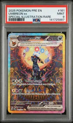 2025 Pokemon SV: Prismatic Evolutions #161/131 Umbreon ex SIR PSA 9 - Image 1
