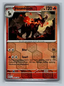 Pokemon Houndoom SV: Shrouded Fable 008/064 Light Play LP Reverse Holo - Image 1