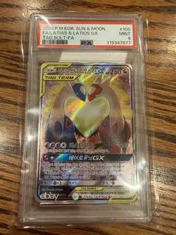 Pokemon Latias & Latios GX Full Art TAG TEAM PSA 9 Sun & Moon Korean Authentic - Image 5