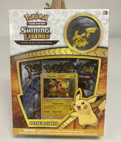 Pokemon TCG Shining Legends Pikachu Pin Collection New Factory Sealed SM76 2017 - Image 1