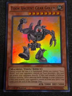 Yugioh Toon Ancient Gear Golem DRL2-EN022 Super Rare 1st Ed VLP - Image 1