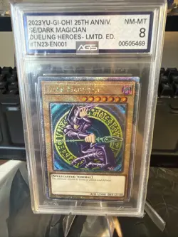 2023 Yu-Gi-Oh! 25th Anniversary Tin Dueling Heroes Dark Magician AGS 8 NM-MT - Image 1