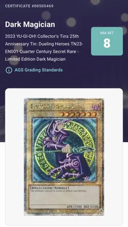 2023 Yu-Gi-Oh! 25th Anniversary Tin Dueling Heroes Dark Magician AGS 8 NM-MT - Image 3