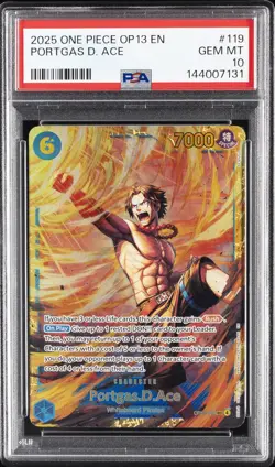 2025 ONE PIECE OP13-CARRYING ON HIS WILL #119 PORTGAS D. ACE PSA 10 - Image 1