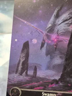 L 0369 Swamp GALAXY FOIL BORDERLESS Full Art Land Edge of Eternities MTG Card - Image 2