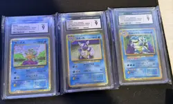 Pokemon Card Blastoise Squirtle Wartortle CGC 9 2023 #001,002,003/032 JP set - Image 1
