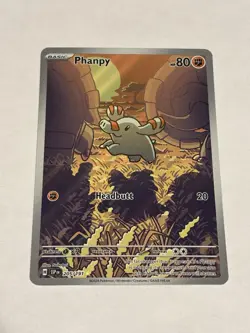 Pokemon TCG Phanpy Illustration Rare Holo Card 205/191 Sv08: Surging Sparks - Image 1