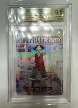 2026 One Piece Monkey D. Luffy College Basketball US VOYAGE Promo Card BGS 9.5 - Image 1