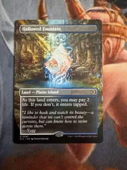 Hallowed Fountain (Borderless) - MTG Lorwyn Eclipsed Regular - NM/M Teal Gaming - Image 1