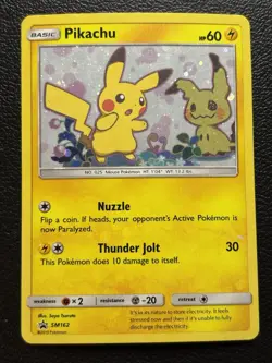 Pokemon 2019 Pikachu SM162 Sun & Moon Black Star Promo Holo Card MP - Image 1