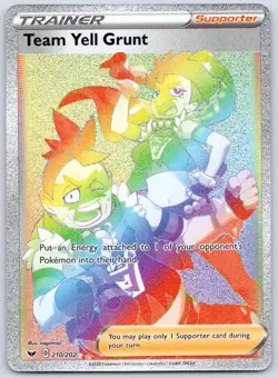 Team Yell Grunt (Rainbow Secret) 210/202 (NM) - Sword & Shield - Pokemon - Image 1