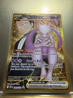Pokemon Team Rocket's Mewtwo ex 240/182 Hyper Rare Full Art Holo EX 280HP Sv10 - Image 2