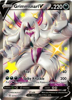 Pokemon TCG Grimmsnarl V Shining Fates SV116/SV122 Holo Shiny Holo Rare NM - Image 1