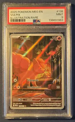 2025 Pokemon Vulpix Illustration Rare Mega Evolution 138/132 PSA 9 - Image 1