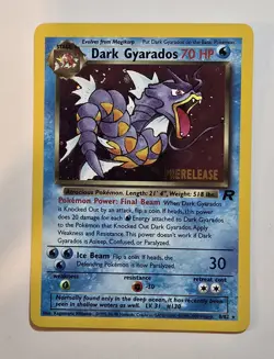 Pokemon Dark Gyarados #8 Team Rocket Prerelease Holo- LP - Image 1