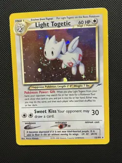 Pokemon TCG Light Togetic Holo Rare 15/105 Neo Destiny Unlimited - Swirl - Image 1