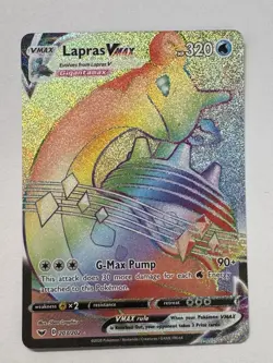 Pokemon TCG - Lapras VMAX - Sword & Shield Base Set 203/202 Secret Rare Rainbow - Image 1