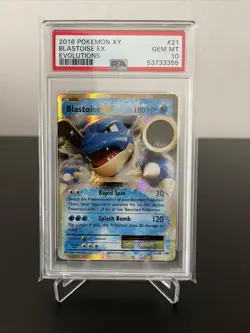 Blastoise EX 21/108 PSA 10 GEM MINT Pokemon TCG XY Evolutions HOLO FULL ART - Image 1