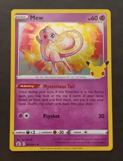 Pokemon TCG Mew 011/025 Holo 25th Anniversary Celebrations - Image 2