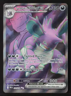 Team Rocket's Nidoking ex Ultra Rare Holofoil DRI 216/182 NM Pokemon TCG - Image 1