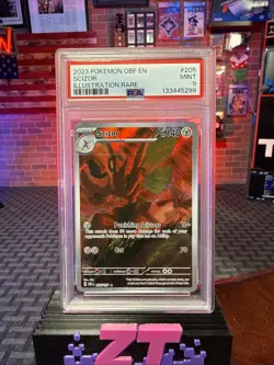 2023 POKEMON OBF EN-OBSIDIAN FLAMES ILLUSTRATION RARE #205 SCIZOR PSA 9 - Image 1