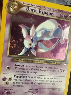 Pokemon! Dark Espeon - Neo Destiny - Holo Swirl - 4/105 - MP! - Image 3