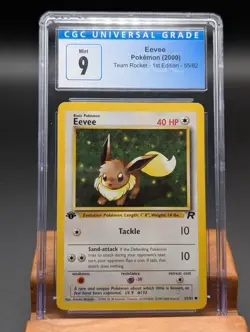2000 Pokemon Team Rocket Eevee #55 1st Edition CGC Mint 9 - Image 1