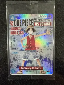 One Piece Monkey.D.Luffy US College Basketball Promo Card Rutgers ✅SHIPS TODAY✅ - Image 1