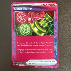 Unfair Stamp 165/167 Twilight Masquerade ACE SPEC Trainer Holo Pokemon TCG NM/M - Image 1