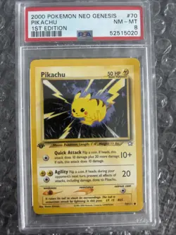 2000 Pokemon Neo Genesis 1st Edition Pikachu #70 - PSA 8 - Image 1