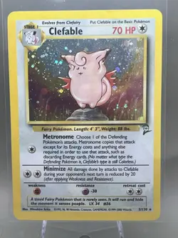 Clefable HP 5/130 Base Set 2 Pokemon TCG Holo NM‼ - Image 1