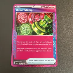 Unfair Stamp 165/167 Twilight Masquerade ACE SPEC Trainer Holo Pokemon TCG NM - Image 1