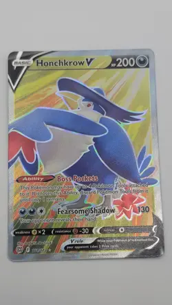 Honchkrow V (Full Art) Holo Ultra Rare SWSH09: Brilliant Stars 161/172 Pokemon - Image 1