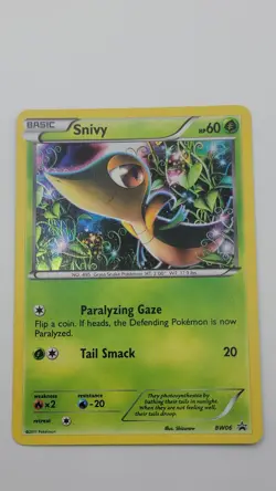 Snivy - Pokemon - BW06 Black Star Holo Promo RARE LP - Image 1