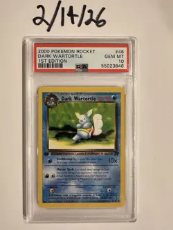 Pokemon Team Rocket Dark Wartortle 1st Edition PSA 10 46/82 2000 - Image 1