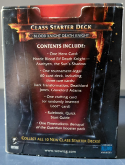 WoW TCG Blood Elf Death Knight Class Starter Pack - Horde Card Sleeves - Opened - Image 3