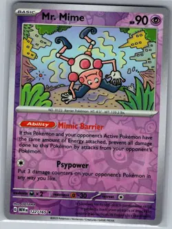 Mr. Mime 122/165 Reverse Holo SV: Scarlet & Violet 151 - Pokemon Card - NM - Image 1