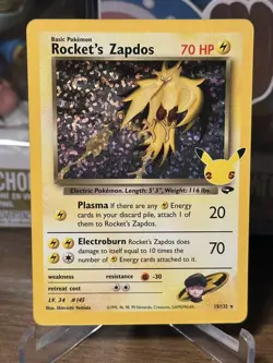 Team Rockets Zapdos 2021 Celebrations 25th Anniversary Holo 15/132 Pokemon NM+ - Image 1