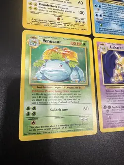 Pokemon Base Set Holo Lot Venusaur 15/102 Alakazam 1/102 Poliwrath Zapdos Chanc - Image 2