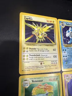Pokemon Base Set Holo Lot Venusaur 15/102 Alakazam 1/102 Poliwrath Zapdos Chanc - Image 3