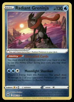 Pokemon Cards Radiant Greninja 046/189 Astral Radiance Radiant Rare LP - Image 1