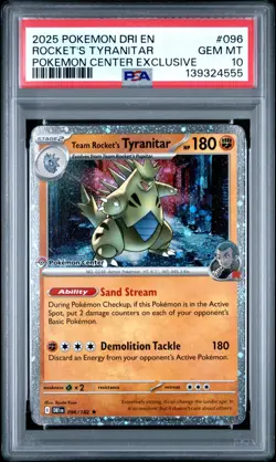 PSA 10 Team Rocket's Tyranitar Pokemon Center Stamped Promo Pokemon Card - Image 1