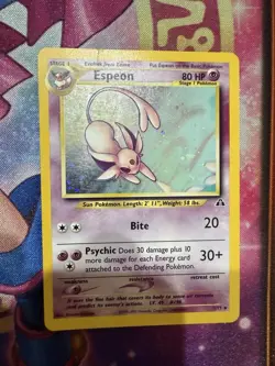 Pokemon TCG: Espeon 1/75 Neo Discovery Holo Rare Heavily Played Card Vintage - Image 1